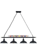 Billiard Pool Table Lights 4-Light Black Matte Metal Shades, 50'' Pool Table ...