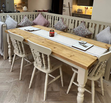 Chunky Reclaimed Top, Painted 6'x3' Dining/ Kitchen Table- LG Travertine 319