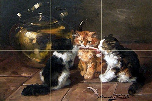 Meat three kittens tile - kittens,
