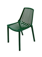Green plastic stacking chair - plastic,