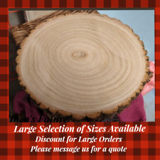 Natural Wood Log Slice Tree Bark Rustic Wedding Table Centerpiece Cake Stand