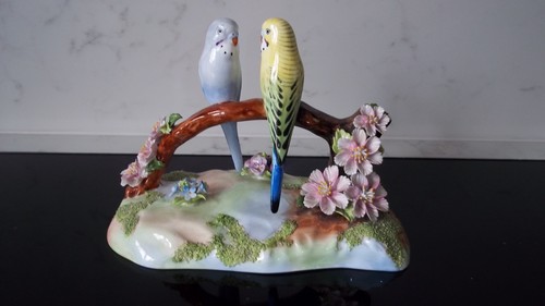 Budgerigars denton bone china - bone,