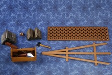 Value LOT Dollhouse Miniature wood GARDEN Tools Box Lattice Trellis 1:12