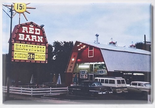 Red barn magnet - magnet, fridge