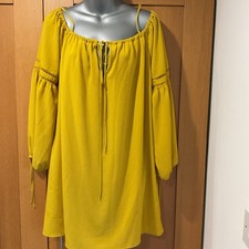 Ladies Dress Size Medium Zara Short Dress Long Sleeve Mustard Great Condition
