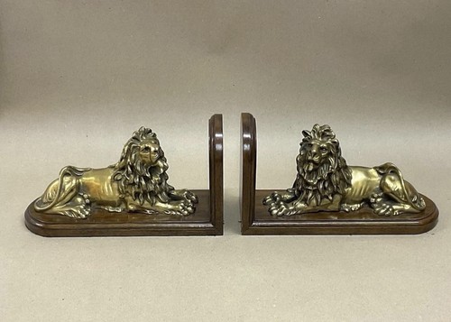 Pair gilt bronze and oak - bronze,