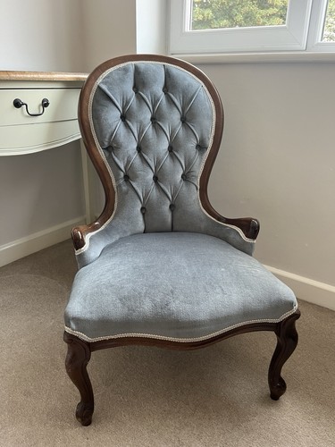 Blue upholstered victorian - blue,