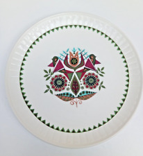 Vintage Cake Plate - Royal Worcester Palissy Contessa Retro 1960s Aztec 9"