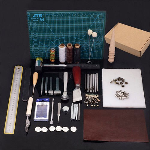 62pcs leather craft tools kit - leather,