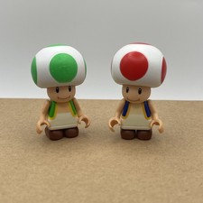 Super Mario Bros Nintendo Mario Kart Wii K'nex Green & Red Toad Toy Figures #20