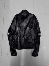 Carol Christian Poell Leather Motorcycle Jacket Black Stand Up Collar Men's