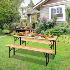 3 PCS Wooden Picnic Table Beer