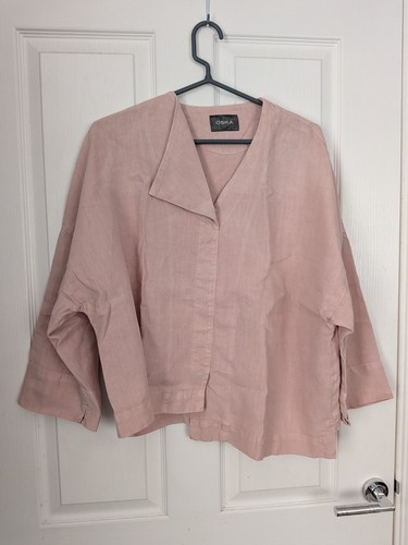 Oska 100 linen asymetric pink - 100%,