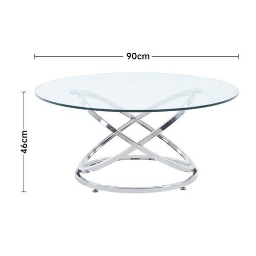 Round tempered glass coffee - round,