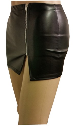 New womens black leather look - ,