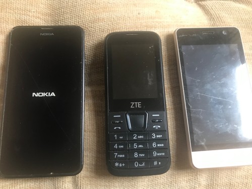 Three vintage mobile phones - vintage,