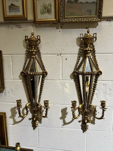 Pair italian carved wood - pair,