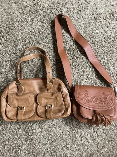 Handbag shoulder bag - shoulder, tan