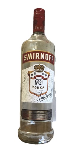 Empty smirnoff vodka - x,