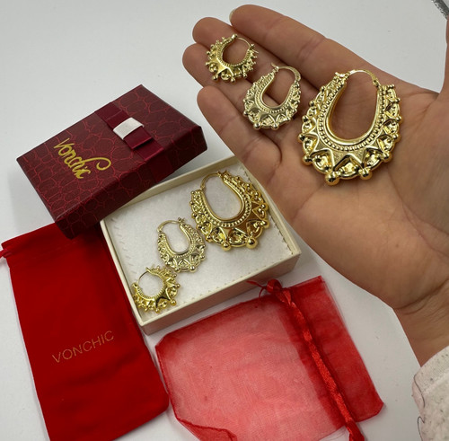 9ct gold gypsy style creole - gold,