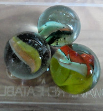 Three large vintage marbles