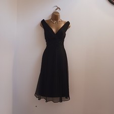 Monsoon Silk Dress UK 12 New Black Beaded Occasion Evening Party Floaty