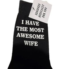 Men’s Valentine Socks Awesome Wife. Birthday Gift Funny Humour Husband
