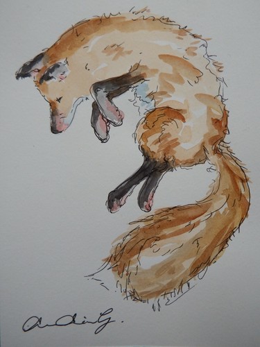 Original ink and watercolour