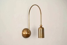 1 Light Curved Italian Cylindrical Sconces wall lamp Brass Fixture