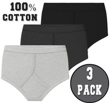 3 Pairs Mens Y Fronts Interlock Underpants Cotton Briefs Slips Pants Underwear