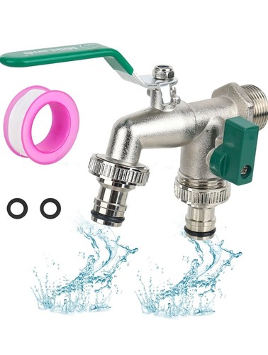 Double garden tap 4inch - tap, 3/4inch