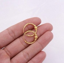 24k Gold Plated beaded Hoop