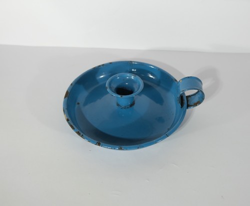 Vintage french blue enamel tin - french,