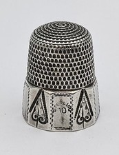 AMERICAN ANTIQUE STERLING SILVER THIMBLE SIMONS BROTHERS c1900's