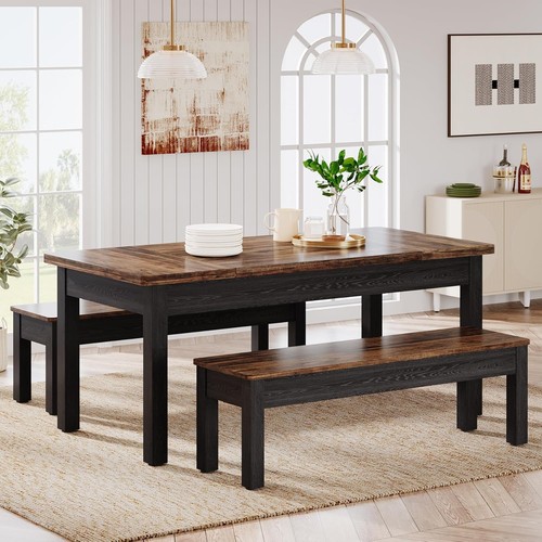 Farmhouse kitchen table set - kitchen,