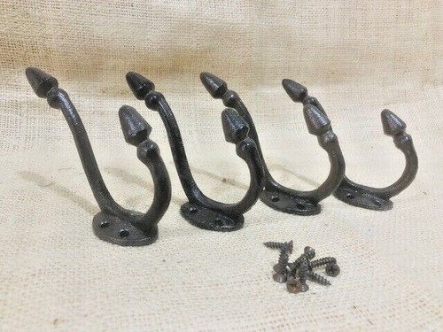 Rustic coat hooks cast iron - rustic,
