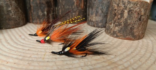 Mixed shrimp salmon flies - ,