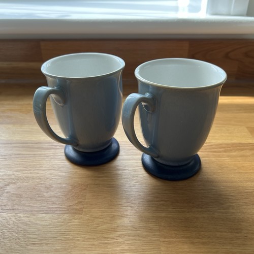 Denby blue jetty footed mugs - jetty,
