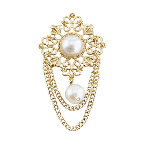 Pearl brooch pin - brooch, flower
