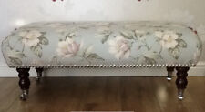 A new footstool in Laura Ashley magnolia duck egg fabric