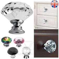 VDL 20~30mm Crystal Door Knobs Diamond Round Cabinet Furniture Cupboard Drawer