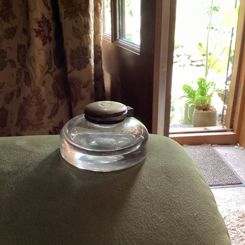 Chunky round old glass - , and