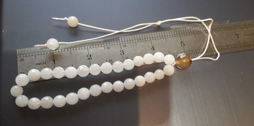 White facet quartz komboloi - white,