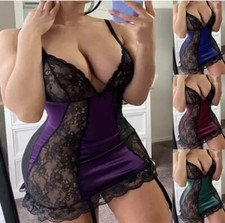 Lingerie Mini Dress Suspender Stocking Free Underwear Women Bodysuit Sleepwear