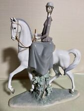 LLADRO Porcelain Figurine Woman On Horse 17.7" Tall Retired Model Large 4516