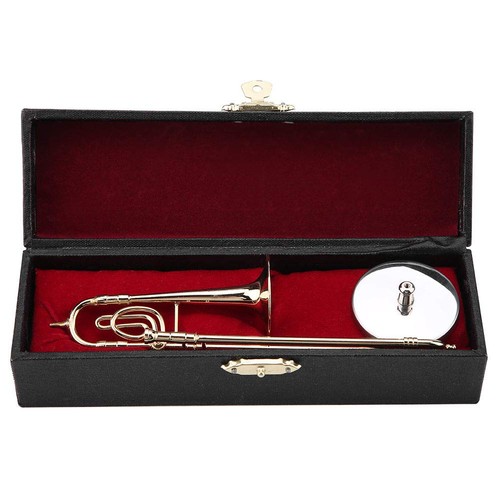 Gold plated miniature trombone - gold,