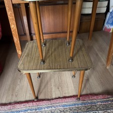 Vintage / Retro Formica Side  Nesting Tables With Removable Dansette Legs