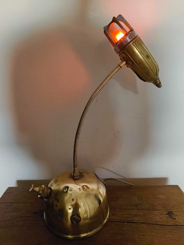Vintage brass rocket lamp - brass,