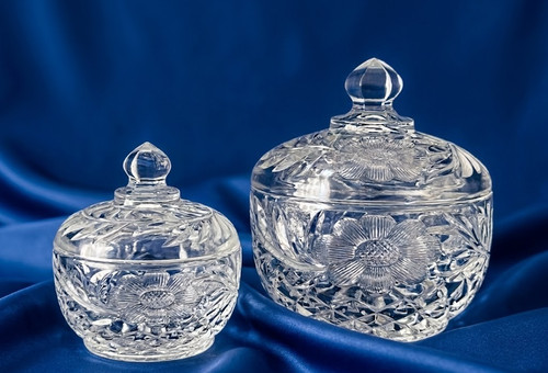 Pair vintage pressed glass - pair,