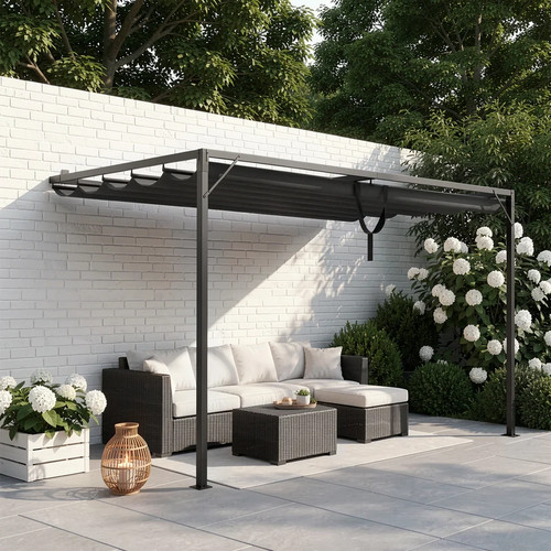 Lean wall metal pergola - wall,